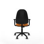 PIQUERAS Y CRESPO Chaise de bureau Algarra, similicuir orange, accoudoirs 1D