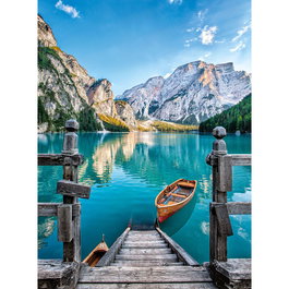 Clementoni Puzzle Paysage du Lac de Braies 500 Pièces - Dimensions 49x36 cm - Boîte 34,4x25,4x4,6 cm