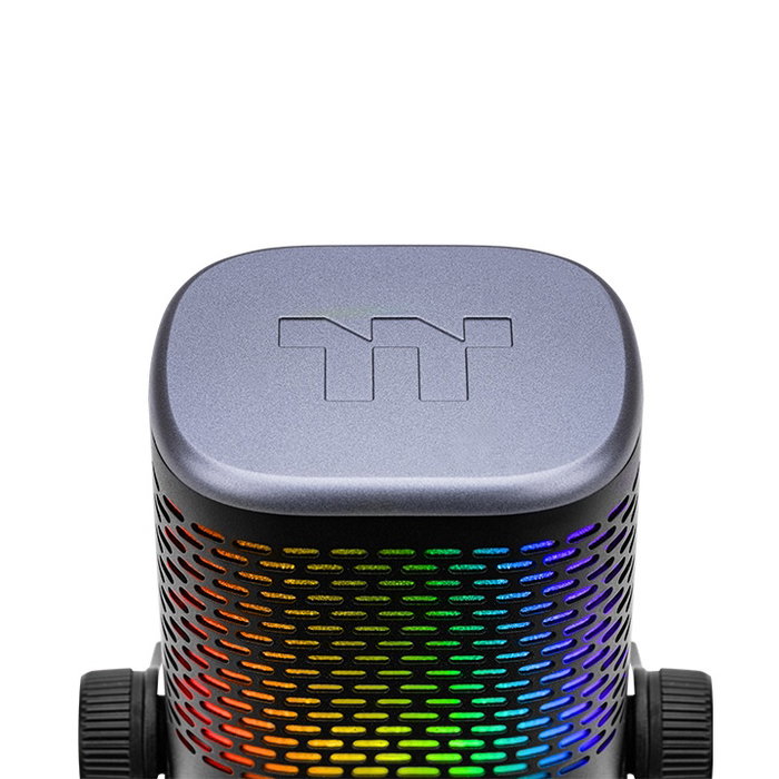 Thermaltake GS50 Microphone Gaming RGB USB Noir – Condensateur avec Patrons Polaires, Mute et Volume
