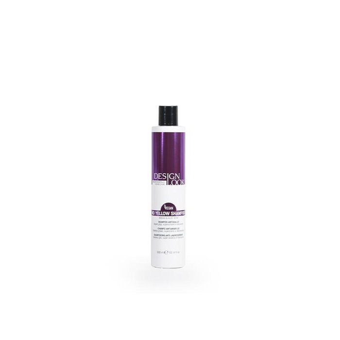Design Look Shampoing Végétalien Antiamarillo No Yellow - Neutralise les reflets jaunes - 300 ml - Pour cheveux blonds, gris et décolorés Design Look Shampoing Végétalien Antiamarillo No Yellow - Neutralise les reflets jaunes - 300 ml - Pour cheveux blonds, gris et décolorés