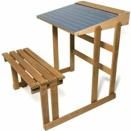Fisher Price Puériculture Bureau D'Ecolier En Bois Teinté Chene
