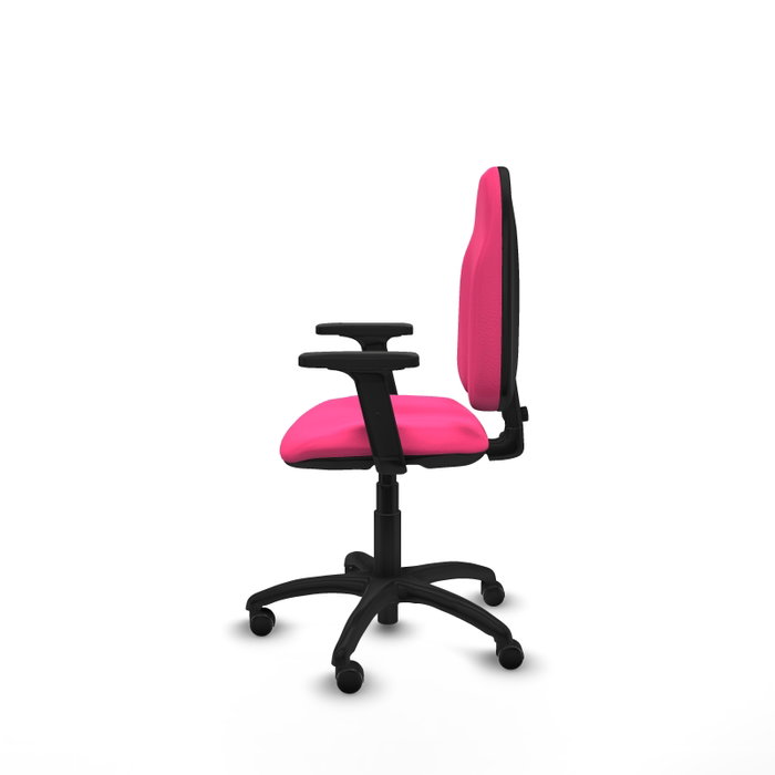PIQUERAS Y CRESPO Chaise de bureau Algarra, similicuir rose, accoudoirs 2D