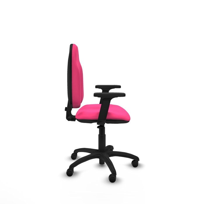 PIQUERAS Y CRESPO Chaise de bureau Algarra, similicuir rose, accoudoirs 2D