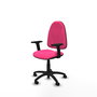 PIQUERAS Y CRESPO Chaise de bureau Algarra, similicuir rose, accoudoirs 2D