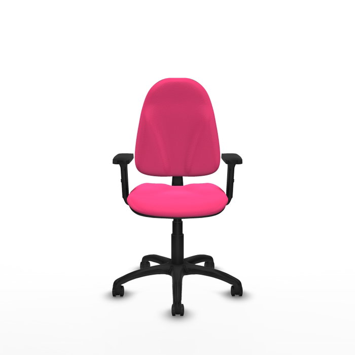 PIQUERAS Y CRESPO Chaise de bureau Algarra, similicuir rose, accoudoirs 2D