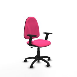 PIQUERAS Y CRESPO Chaise de bureau Algarra, similicuir rose, accoudoirs 2D