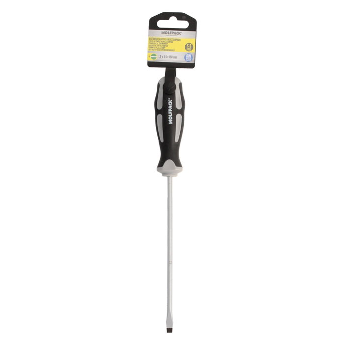 WOLFPACK LINEA PROFESIONAL Tournevis Plat Stamped Acier S2 1,0 x Ø 5,5 x 150 mm