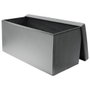 Home Deco Factory Coffre Pouf Pliable Gris