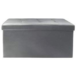 Home Deco Factory Coffre Pouf Pliable Gris