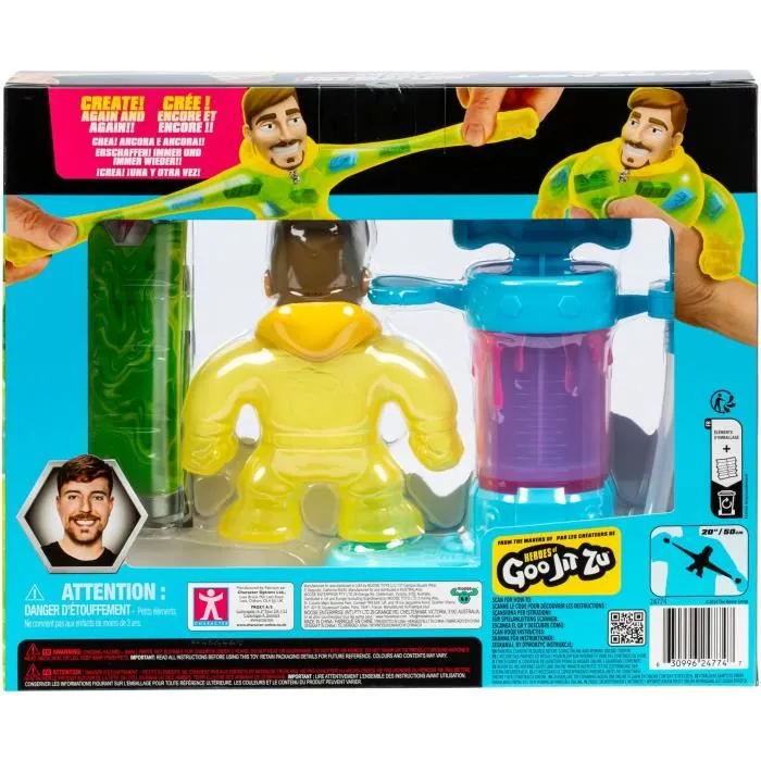 Heroes of Goo Jit Zu - MRBEAST LAB - Kit de création de figurine personnalisable avec pompe et accessoires inclus