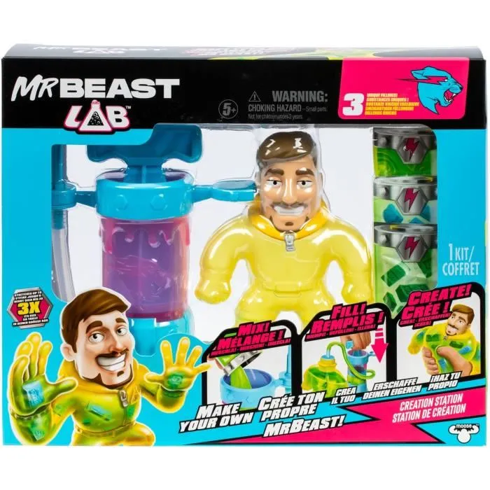 Heroes of Goo Jit Zu - MRBEAST LAB - Kit de création de figurine personnalisable avec pompe et accessoires inclus