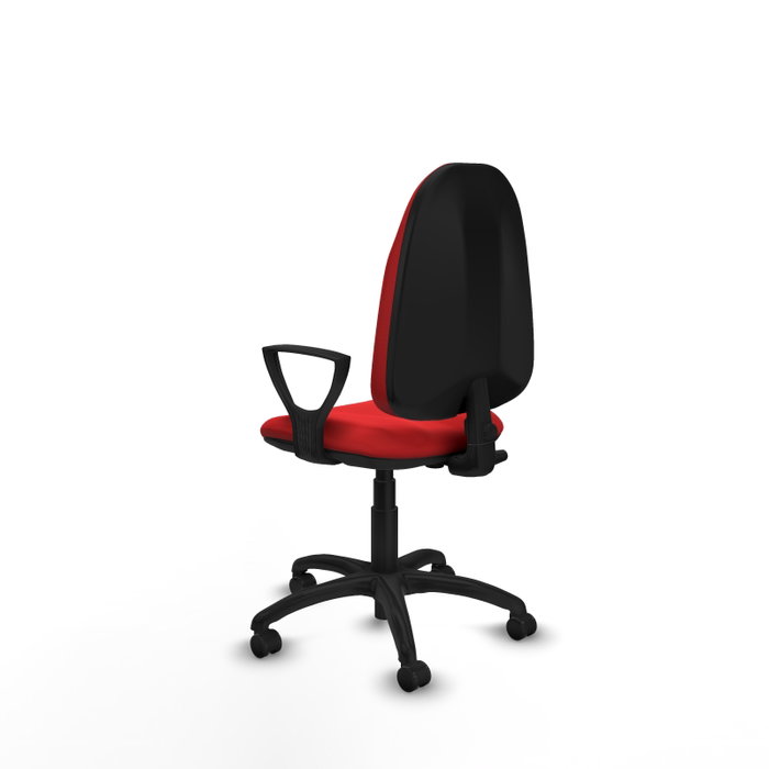 PIQUERAS Y CRESPO Chaise de bureau Algarra, similicuir rouge, accoudoirs fixes