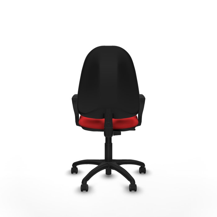 PIQUERAS Y CRESPO Chaise de bureau Algarra, similicuir rouge, accoudoirs fixes