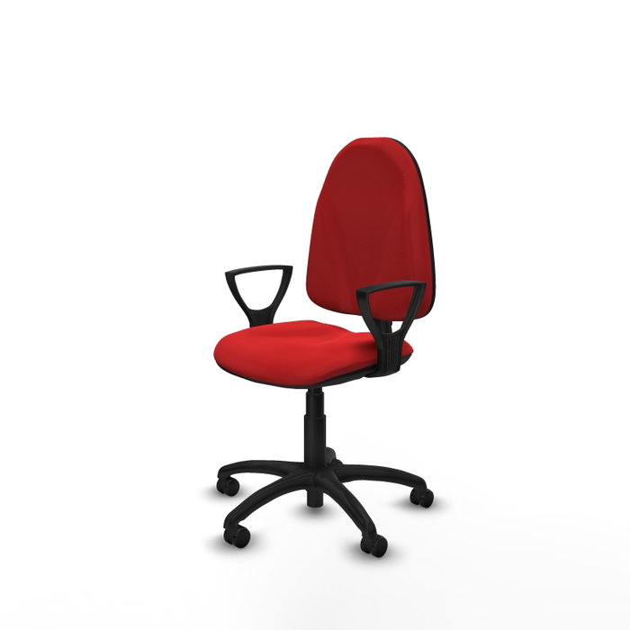 PIQUERAS Y CRESPO Chaise de bureau Algarra, similicuir rouge, accoudoirs fixes
