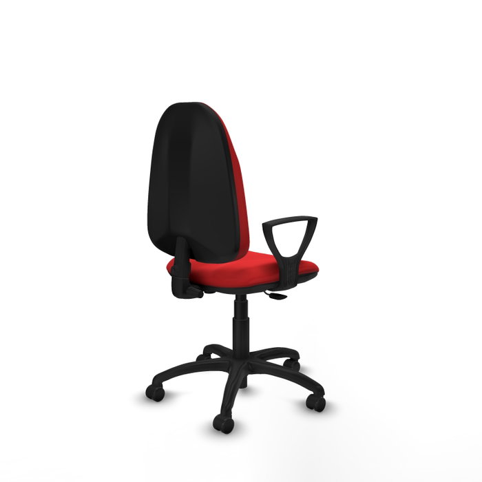 PIQUERAS Y CRESPO Chaise de bureau Algarra, similicuir rouge, accoudoirs fixes