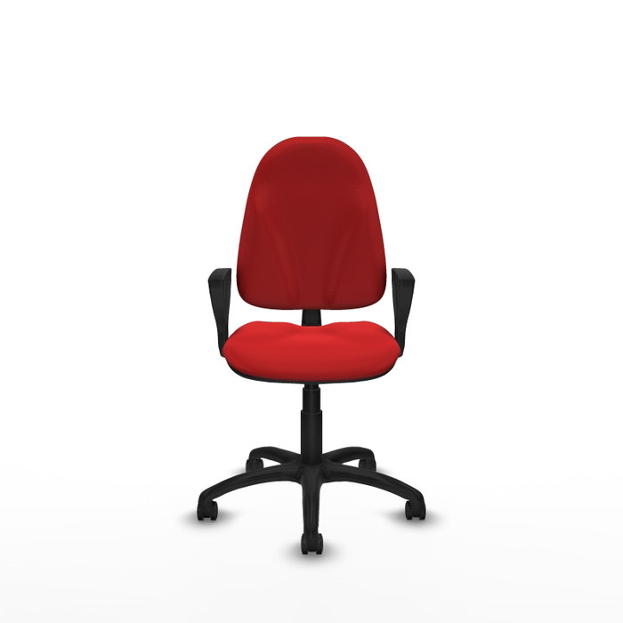 PIQUERAS Y CRESPO Chaise de bureau Algarra, similicuir rouge, accoudoirs fixes