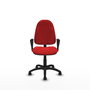 PIQUERAS Y CRESPO Chaise de bureau Algarra, similicuir rouge, accoudoirs fixes