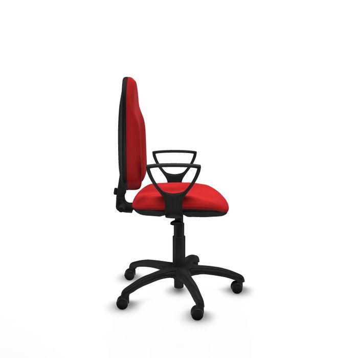 PIQUERAS Y CRESPO Chaise de bureau Algarra, similicuir rouge, accoudoirs fixes