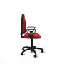 PIQUERAS Y CRESPO Chaise de bureau Algarra, similicuir rouge, accoudoirs fixes