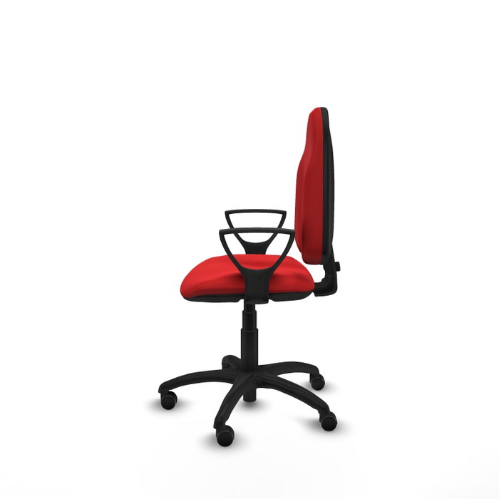PIQUERAS Y CRESPO Chaise de bureau Algarra, similicuir rouge, accoudoirs fixes