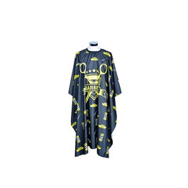 Zzmen Capa de barbero - Cape de coupe pour coiffeur en polyester - 150 x 140 cm - Jaune et Noir