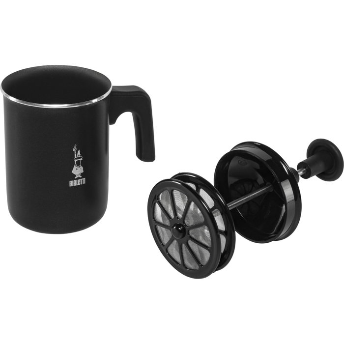Bialetti PERFETTO CREMA Mousseur à lait manuel - 160 ml - Noir