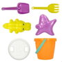 Color Baby - Jeu de plage complet avec seau 18 cm, tamis, pelles 27 cm et 2 moules pour enfants à partir de 3 ans