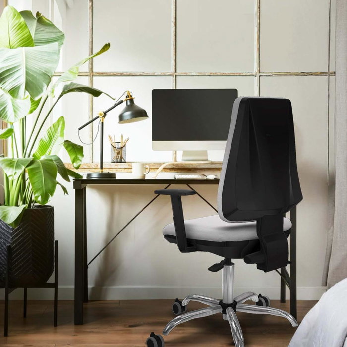 PIQUERAS Y CRESPO Chaise Elche Asynchrone Tissu Jaune Structure chromée Accoudoir 1D