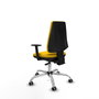 PIQUERAS Y CRESPO Chaise Elche Asynchrone Tissu Jaune Structure chromée Accoudoir 1D