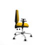 PIQUERAS Y CRESPO Chaise Elche Asynchrone Tissu Jaune Structure chromée Accoudoir 1D