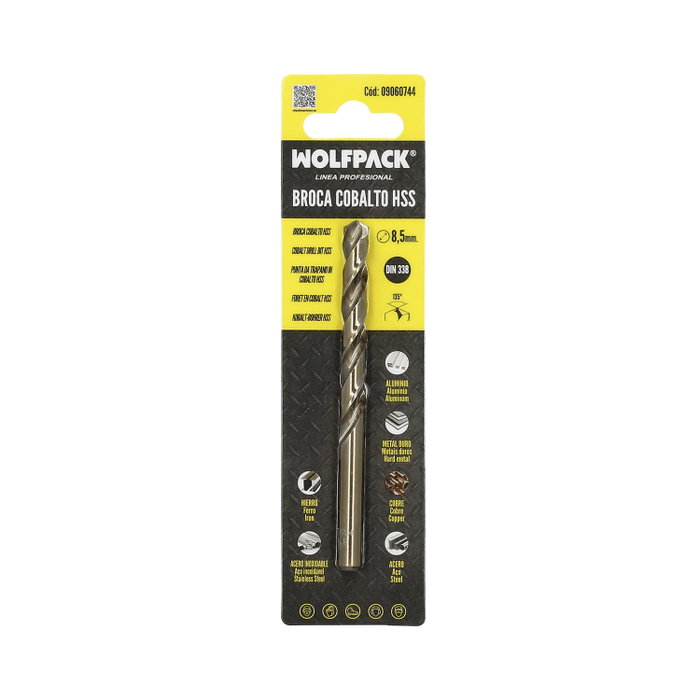 WOLFPACK LINEA PROFESIONAL Mèche cylindrique en cobalt HSS 8,5 mm