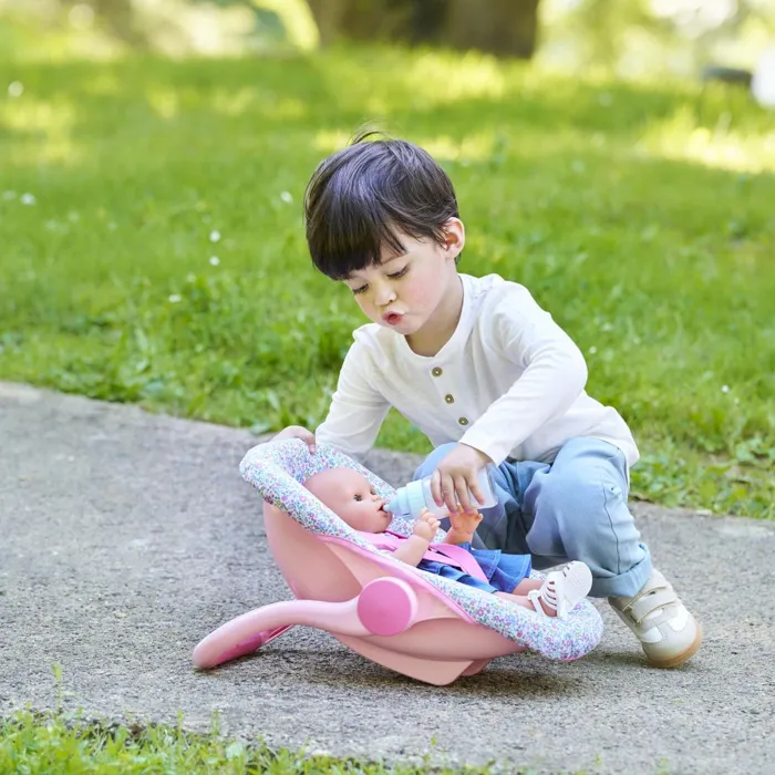Corolle Porte-poupon Floral Léger et Maniable avec Poignée 3 Positions - Sécurisé pour Poupon de 36-42 cm - Jouet Enfant 3 ans et plus