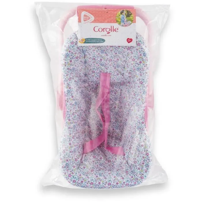 Corolle Porte-poupon Floral Léger et Maniable avec Poignée 3 Positions - Sécurisé pour Poupon de 36-42 cm - Jouet Enfant 3 ans et plus