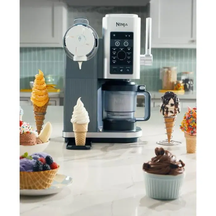 Ninja NC701EU Machine à glaces et desserts glacés CREAMi Swirl - 13 Programmes (Glace italienne, Sorbet) - Capacité 480 ml - 2 Pots inclus
