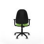PIQUERAS Y CRESPO Chaise de bureau Algarra, tissu pistache, accoudoirs 1D