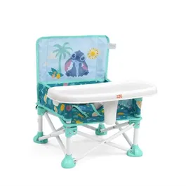 Bright Starts - Disney Baby Stitch Pop 'N Sit - Rehausseur de Chaise Pliable 3-en-1 (Siège au Sol, d'Alimentation et Rehausseur) avec Sac de Transport, Léger et Facile à Nettoyer