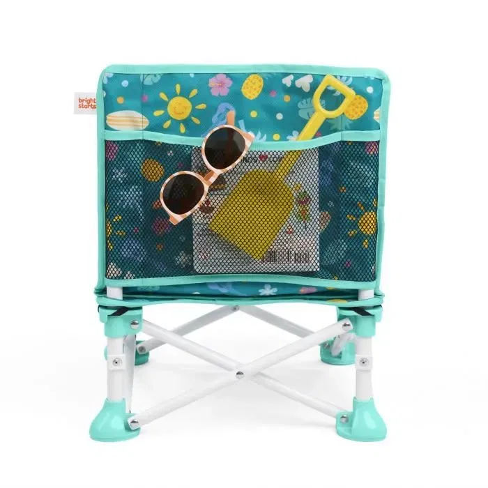 Bright Starts - Disney Baby Stitch Pop 'N Sit - Rehausseur de Chaise Pliable 3-en-1 (Siège au Sol, d'Alimentation et Rehausseur) avec Sac de Transport, Léger et Facile à Nettoyer