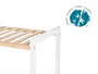 Berilo Étagère Carrée 3 Niveaux Bambou Blanc 70x6x30 cm