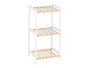 Berilo Étagère Carrée 3 Niveaux Bambou Blanc 70x6x30 cm