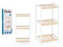 Berilo Étagère Carrée 3 Niveaux Bambou Blanc 70x6x30 cm