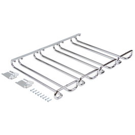 Emuca Porte-verres pour meubles à 4 rangées, longueur 280mm, acier, chromé