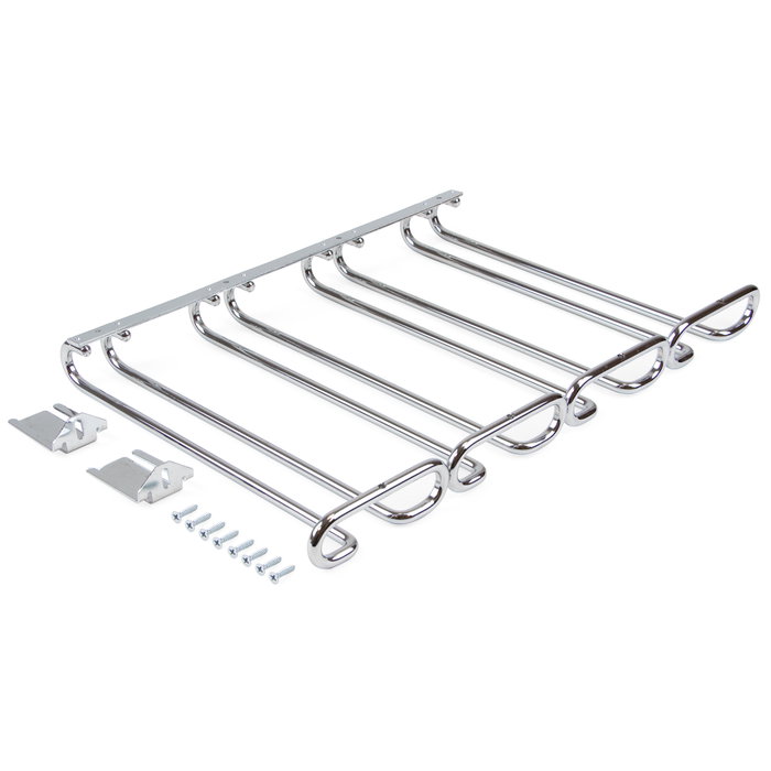 Emuca Porte-verres pour meubles à 4 rangées, longueur 280mm, acier, chromé Emuca Porte-verres pour meubles à 4 rangées, longueur 280mm, acier, chromé