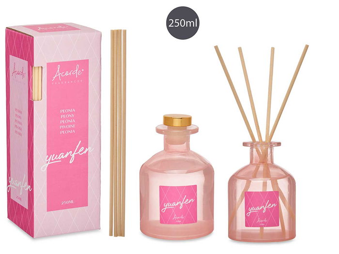 Acorde Mikado 250 ml Varilla Peonia - Bougie en verre avec parfum pivoine, rose, 8 x 12 x 8 cm (Set de 6) Acorde Mikado 250 ml Varilla Peonia - Bougie en verre avec parfum pivoine, rose, 8 x 12 x 8 cm (Set de 6)
