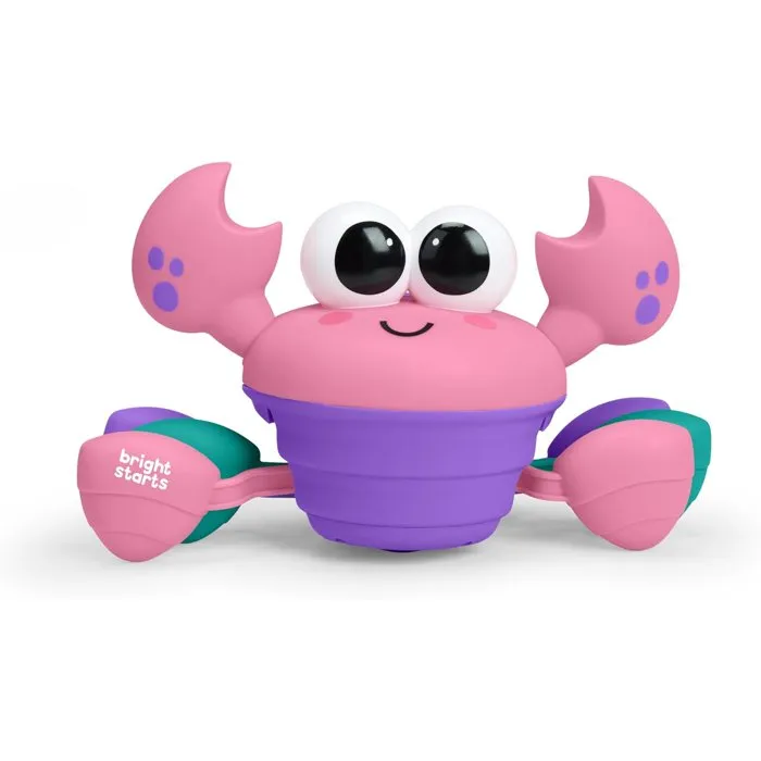 Bright Starts - Jouet d'éveil Rockin' Crawling Crab musical bébé 6M+ rose - Crabe mobile avec musique, détection d'obstacles et arrêt automatique Bright Starts - Jouet d'éveil Rockin' Crawling Crab musical bébé 6M+ rose - Crabe mobile avec musique, détection d'obstacles et arrêt automatique