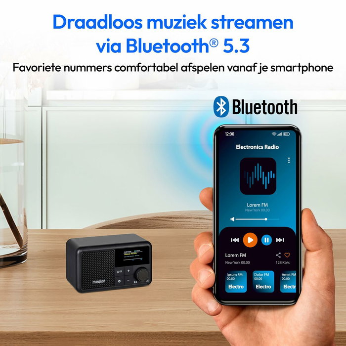 Medion Mini Radio DAB+/FM Bluetooth - Noir Medion Mini Radio DAB+/FM Bluetooth - Noir