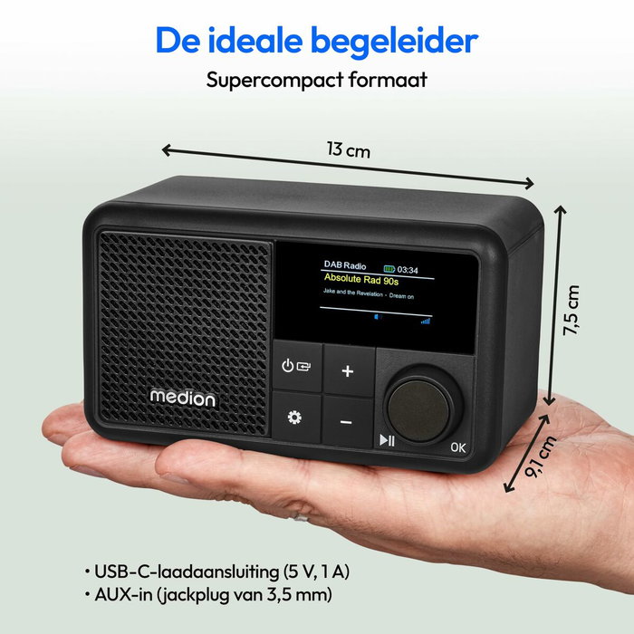 Medion Mini Radio DAB+/FM Bluetooth - Noir Medion Mini Radio DAB+/FM Bluetooth - Noir