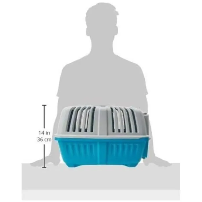 AIMÉ - Caisse de transport PRATIKO en plastique pour chien et chat 48 x 31 x 32 cm, avec porte en métal