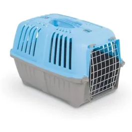 AIMÉ - Caisse de transport PRATIKO en plastique pour chien et chat 48 x 31 x 32 cm, avec porte en métal