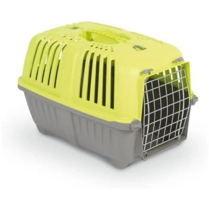 AIMÉ - Caisse de transport PRATIKO en plastique pour chien et chat 48 x 31 x 32 cm, avec porte en métal