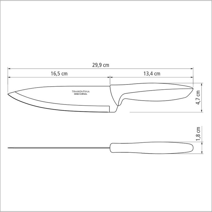 Tramontina Couteau chef Plenus noir 180 mm Tramontina Couteau chef Plenus noir 180 mm
